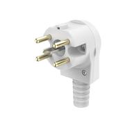 XAVAX |Enchufe con contacto de tierra (5 patas, Enchufe angular, Reconectable, 400 V / 16 A) Blanco