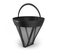 XAVAX | Filtro Reutilizable Universal para Café (Filtro para Cafetera, Tamaño 1x4, Malla Acero Inoxidable, Hasta 4 tazas de 200 ml, Apto para Lavavajillas) Color Negro