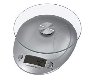 Xavax I Báscula de cocina digital de precisión ("Milla", LCD, 150x190x35,5 mm, Pila botón CR2032) Color Plata