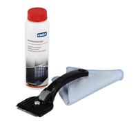 Xavax Juego de limpieza de placas de inducción (kit de limpieza, limpiador de 100 ml, raspador, paño de microfibra, placas de vidrio, cerámica) negro