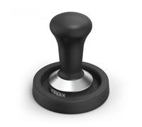 Xavax | Prensador de Café de 51 mm con Estera de Silicona (Tamper Barista con Base de Acero Inoxidable de 51 mm y Bandeja Antideslizante, Sello para Café Molido) Color Negro.