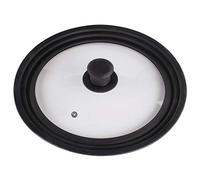 Xavax - Tapa universal para olla y sartén, anillo silicona, orificio vapor, 24/26/28 cm, negro
