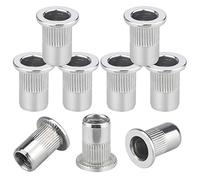 XAVSWRDE 50 Piezas Tuercas de Remache M6 Remaches Roscados Interiores de Acero Inoxidable Tuerca Inserta Remachable para Impresora 3D Tuerca para Remachar de Cabeza Plana para Chapa Metal Madera