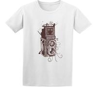 XAWHIS Men's Cotton Shirt Retro Rolleiflex Evolution of Photography Cool and Breathable White 3XL