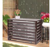 XAXIAOZ Air Conditioner Covers for Outside Units, Aluminum Air Conditioner Fence with Top Cover, Organize The Garden, for Plant Rack Privacy Screens(Brown,110cm)