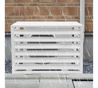 XAXIAOZ Air Conditioner Fence, All Weather Anti-Theft Sturdy Aluminum AC Cover Privacy Fence Screen, Noise Reduction, Keep The Garden Tidy(White,100cm)