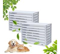 XAXIAOZ Air Conditioner Fence for Outside, Condenser Protective Cover, Aluminum Alloy, Privacy Screen, Anti-Theft, Tidy Up The Garden, Easy to Install(White,100cm)