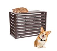 XAXIAOZ Air Conditioner Fence Screen, Aluminum Alloy AC Privacy Fence Screen Panel, Anti-Theft, Noise Reduction, Keep The Garden Tidy(Brown,100cm)