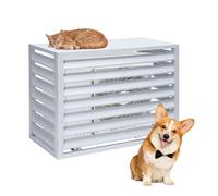 XAXIAOZ Air Conditioner Fence Screen, Aluminum Alloy AC Privacy Fence Screen Panel, Anti-Theft, Noise Reduction, Keep The Garden Tidy(White,100cm)