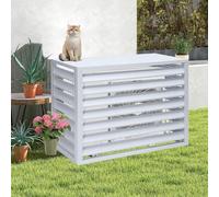 XAXIAOZ Aluminum Air Conditioner Fence, Outdoor Privacy Screen Fence Air Conditione Cover, Anti-Theft, Noise Reduction, Keep The Garden Tidy(White,100cm)