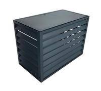 XAXIAOZ Aluminum Air Conditioner Fence Screen Outdoor Plant Display Rack Flower Stand Louvered Grey Flat Roof 100 * 50 * 70cm Hide Air Conditioner Units and Enhance Outdoor Decor