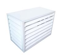 XAXIAOZ Aluminum Air Conditioner Fence Screen Outdoor Plant Display Rack Louvered Flower Stand White Flat Roof 100 * 50 * 70cm Hide Air con and Beautify Your Outdoor Space