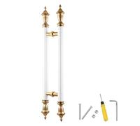 XAXIAOZ Manija Francesa Antigua de Doble Cara con Tirador, Elegante manija de Vidrio para hogar, Oficina y Ducha, herraje Comercial para Puerta corrediza de 80 cm (31,5"), acabad