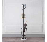 XAXIAOZ Modern Metal Umbrella Stand with Coat Rack Vintage Black & White Umbrella nizer for Indoor Use Stylish Paragüero Independiente for Home Décor