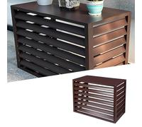 XAXIAOZ Split Air Conditioner Fence Privacy Screen 4 Panel, Aluminum Air Conditioner and Heat Pump Cover, Trash Can Enclosure, Outdoor Flower Stand(Brown,100x50x70cm/39x20x28in)
