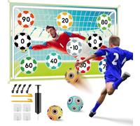 XAZASTOV Juego de Pelota de Fútbol para Niños Niñas 3 4 5 6 7 8 años, Porterías de Franela Plegables con 2 Pelotas, Juego de Portería de Fútbol para Interiores y Exteriores