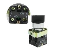 XB2-BD21 BD25 BD33 BD53 BD73 1NO/2NO/1NO1NC Interruptor pulsador selector con autobloqueo de 2/3 posiciones, reinicio automático momentáneo(XB2-BD53)