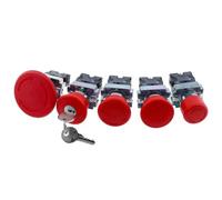 XB2-BS142 XB2-BS442 XB2-BS542 1NC Key Emergency Stop Rotary Push Button Switch 2 Position Locking 22mm Mushroom Head Button(XB2-BS542,1NO1NC)