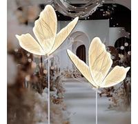 XBDLYQBD 2PCS LED Butterfly Floor and Ceiling Lamps, Creative Illuminated Hanging Wing Decorations for Weddings, Parties, Events and Stage Displays