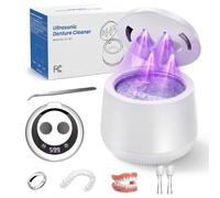 Xbeauty Máquina limpiadora ultrasónica de prótesis, cápsula de limpieza profunda de 48 kHz con 4 modos de temporización, temporizador digital de capacidad de 200 ml para retenedores, protectores