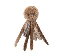 Xbemkste Juguete de peluche para gatos de piel de conejo sintética, bola de pulpo suave con colas colgantes, juguetes de hierba gatera para gatos que juegan en interiores para fortalecer el vínculo
