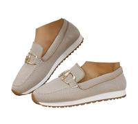 Xbemkste Mocasines planos para mujer con hebilla de metal cómodos mocasines zapatos de trabajo para mujer Slippers Slip on Mocasines Zapatos casuales zapatos de conductor