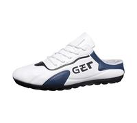 Xbemkste Primavera Zapatos de hombre Lazy Slip Ons medias zapatillas Comercio Exterior Zapatos casuales para hombre, Blanco, 40.5 EU