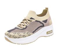 Xbemkste Zapatillas de correr zapatillas de aumento de altura para mujer zapatillas amarillas mujer, amarillo, 40 EU