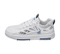 Xbemkste Zapatillas de deporte para hombre pequeños zapatos blancos para hombre Hundred modelos de hombre ligeros y suaves inferiores deportivos informales zapatos deportivos ligeros para hombre, azul
