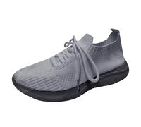 Xbemkste Zapatillas deportivas para mujer, gimnasio, ocio, zapatillas negras, transpirables, modernas, para estudiantes, jóvenes, zapatillas traseras abiertas para mujer, gris, 37.5 EU