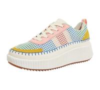 Xbemkste Zapatos casuales para mujer con cordones baja tendencia superior más altos cómodos zapatos casuales mujer mocasines, multicolor, 36 EU