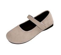 Xbemkste Zapatos de bailarina mujer hada una palabra Fd pequeños zapatos de cuero con falda Mary Jane zapatos planos para la risa de la ropa Mun, Blanco, 37 EU