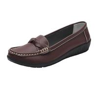 Xbemkste Zapatos de mujer nuevos casuales planos zapatos individuales mamá suela gruesa zapatillas Leo Print damas, marrón, 37.5 EU