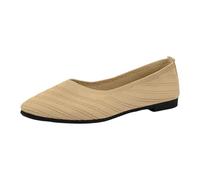 Xbemkste Zapatos de verano para mujer, zapatos de ballet cómodos, zapatos de ballet lindos para mujer, zapatos de ballet portátiles de cuña baja Ballarina, beige, 41 EU