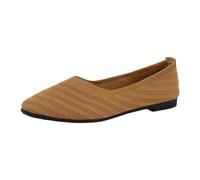 Xbemkste Zapatos de verano para mujer, zapatos de ballet cómodos, zapatos de ballet lindos para mujer, zapatos de ballet portátiles de cuña baja Ballarina, marrón, 41 EU