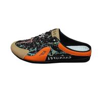 Xbemkste Zuecos para hombre, sin correa de talón, cómodos, para jardín, transpirables, para el tiempo libre, para hombre, naranja, 42 EU