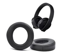 XBERSTAR Almohadillas doradas 7.1, compatibles con auriculares Sony PS4 Gold 7.1 Quad de piel sintética negra y almohadillas de espuma