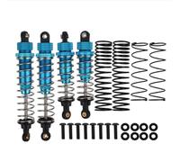 XBERSTAR Amortiguador delantero y trasero 1/10 RC paquete de 4 amortiguadores de aluminio para Tamiya DT-02 DF-02 DT-03 TT-02B 1/10 RC piezas de actualización (azul)