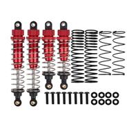 XBERSTAR Amortiguador delantero y trasero 1/10 RC paquete de 4 amortiguadores de aluminio para Tamiya DT-02 DF-02 DT-03 TT-02B 1/10 RC piezas de actualización (rojo)