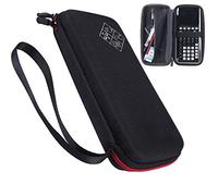 Xberstar Funda para calculadoras gráficas Texas Instruments TI-84 TI-83 Plus CE y más - Bolsa de almacenamiento de viaje de EVA dura a prueba de golpes (negro con cremallera roja)