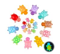 Xbessc 20 Pezzi Mini Tortugas Luminosas de Resina Multicolor Tortuga en Miniatura 2 Tamaños Mini Animalito Luminoso para DIY Decoración de Maceta Acuario Jardín Hogar