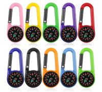 Xbessc 20 Piezas Llavero Senderismo Brújula Navegación Multicolor Brujulas Orientacion Brujula Niños Portátil Moschettoni per Bussola Piccola con Mosquetón para Exteriores Viajes Senderismo Camping