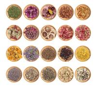 Xbessc 20 Tipos Flores Secas Flores Secas para Velas Flores Secas Naturales Lavanda Seca Rosa Seca Jazmín Seca para DIY Vela de Baño de Aromaterapia Jabón Resina Flores Secas Decoración Manualidades