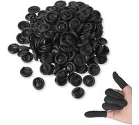 XBFOCNH 100 Piezas Dedo Cots Látex Dedo Protección Dedo Cots Dedo Dedales Antiestáticos para Reparación Electrónica Limpieza Joyería Mecanizado Industrial (negro)