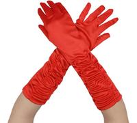 XBFOCNH 1pcs Guantes Largos y Vintage de Satén Para Mujer,Guantes nupciales y para Fiesta de Noch,Accesorios Hasta los Codos