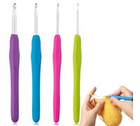 XBFOCNH 4 pcs Agujas Crochet,Juego Aguja Tejer Crochet,Ganchillo Set,Kit Conjunto Agujas de Ganchillos,para principiantes y entusiastas del ganchillo(2mm+3mm+4mm+5mm)