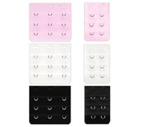 XBFOCNH 6 Piezas Extensor de Sujetador, Cinturón Extensor de Sujetador, Suave, Cómodo y Elástico Extensiones de Sujetador (Rosa, Blanco, Negro)