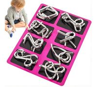 XBFOCNH 8 Piezas Rompecabezas de Metal Juegos de Ingenio para Niños y Adultos, Puzzles de Inteligencia de Alambre Desentrelazado, Juguetes Educativos de Lógica y Desafío Mental, Regalo Ideal