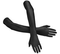 XBFOCNH Guantes Largos y Vintage de Satén Para Mujer - Guantes nupciales y para Fiesta de Noch, Accesorios Hasta los Codos, 1920 Flapper - Disfraces Novia