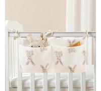 XBFOCNH Organizador de Cuna para Bebé, Bolsa Organizadora para Cabecera de Cama, Bolsa Colgante para Cuna de Bebé, Bolsa de Almacenamiento de Cama 2 Bolsillos, Bolsa de Almacenamiento de Pañales